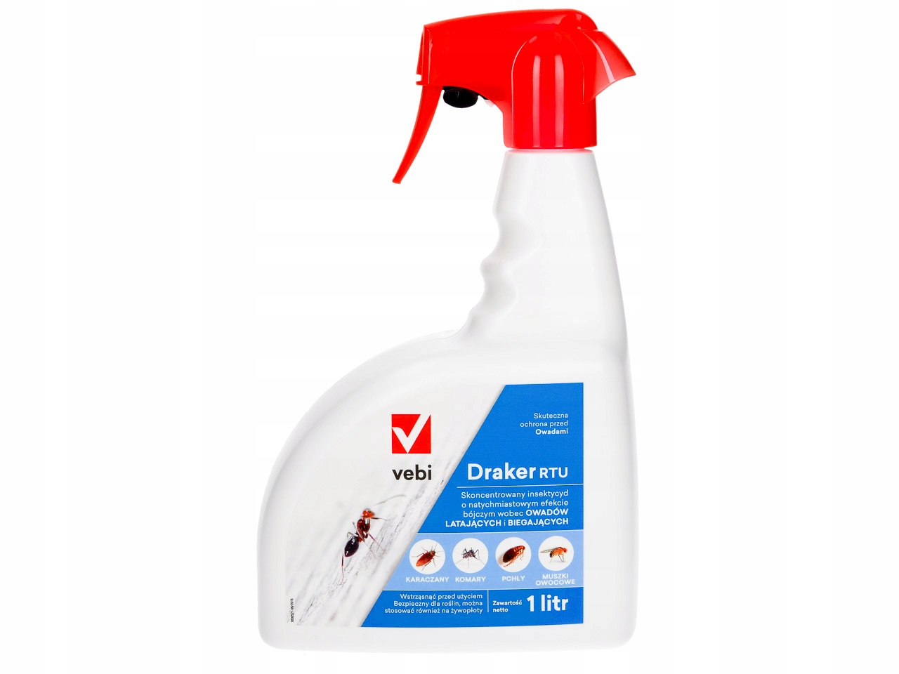 SPRAY ŚRODEK PREPARAT NA PLUSKWY KARALUCHY PCHŁY PRUSAKI MRÓWKI DRAKER 1L Kod producenta ŚRODEK PREPARAT NA OSY MUCHY KOMARY BIEDRONKI