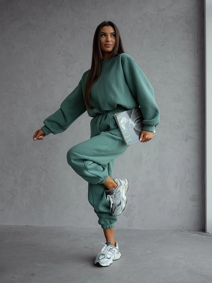 Tepláková Souprava Bavlna 82160 Zelená L (40)