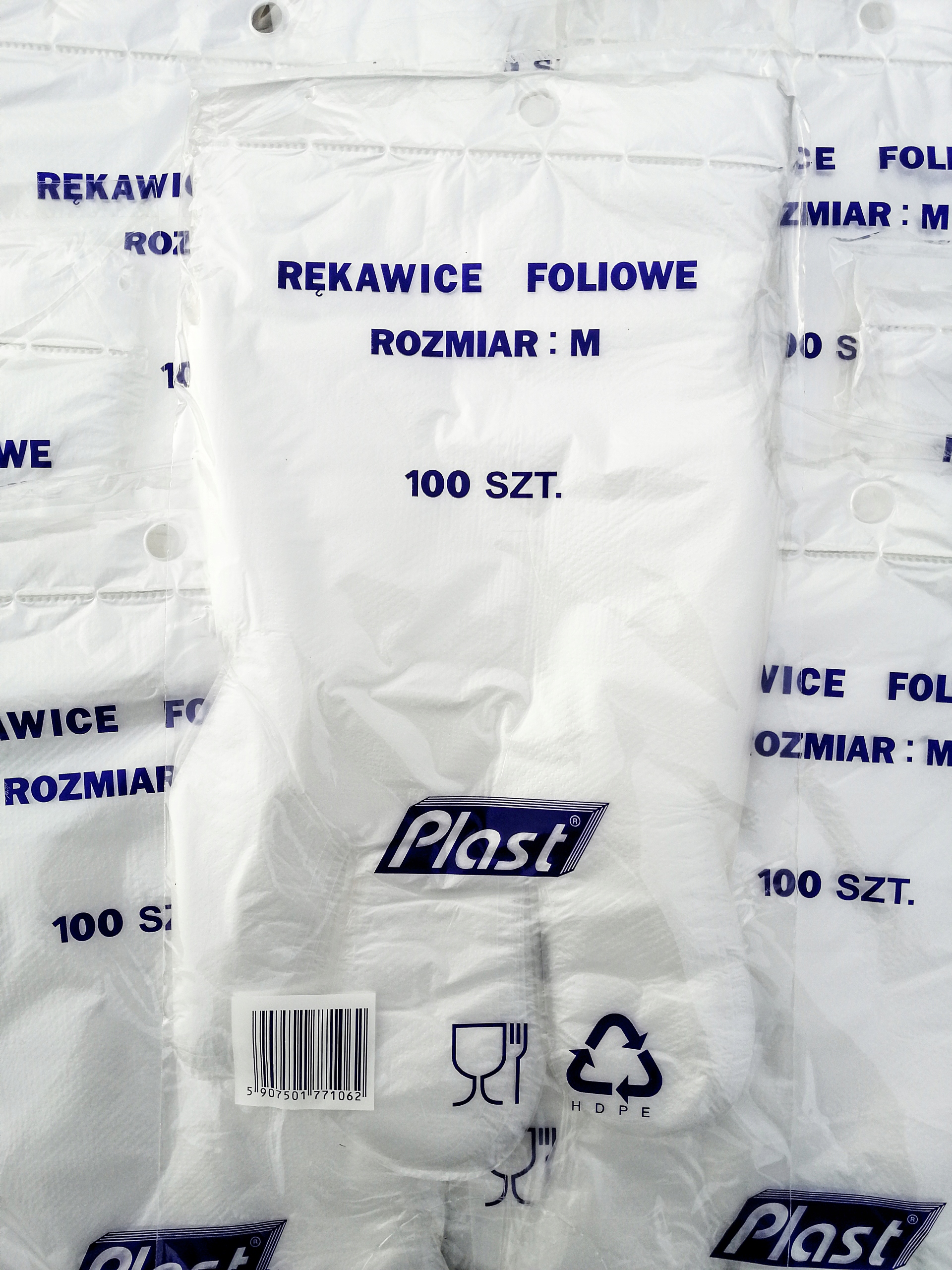 RĘKAWICZKI Rękawice HDPE FOLIOWE Plast /M/2000szt