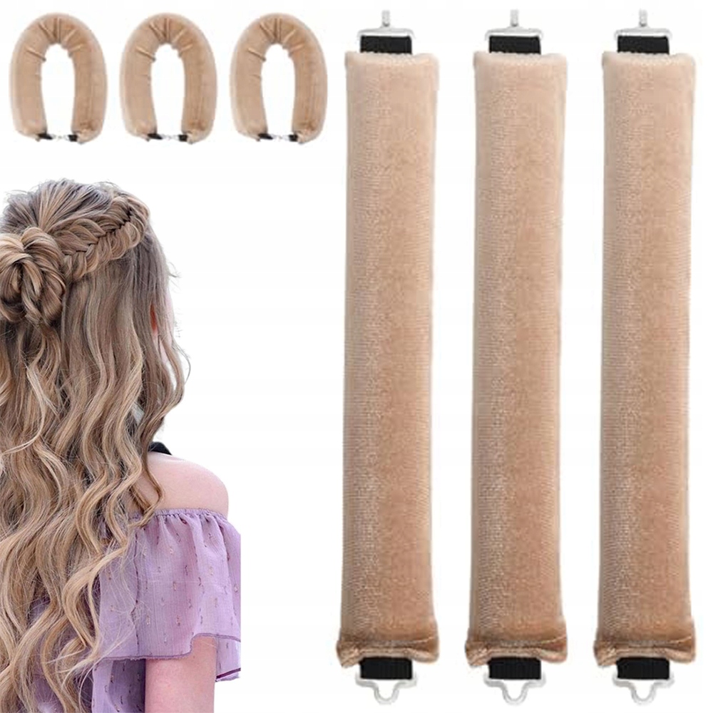 3KS Natáčky Na Vlasy Kulmy Měkké Velvet Efekt Natáčení Vlasů Khaki