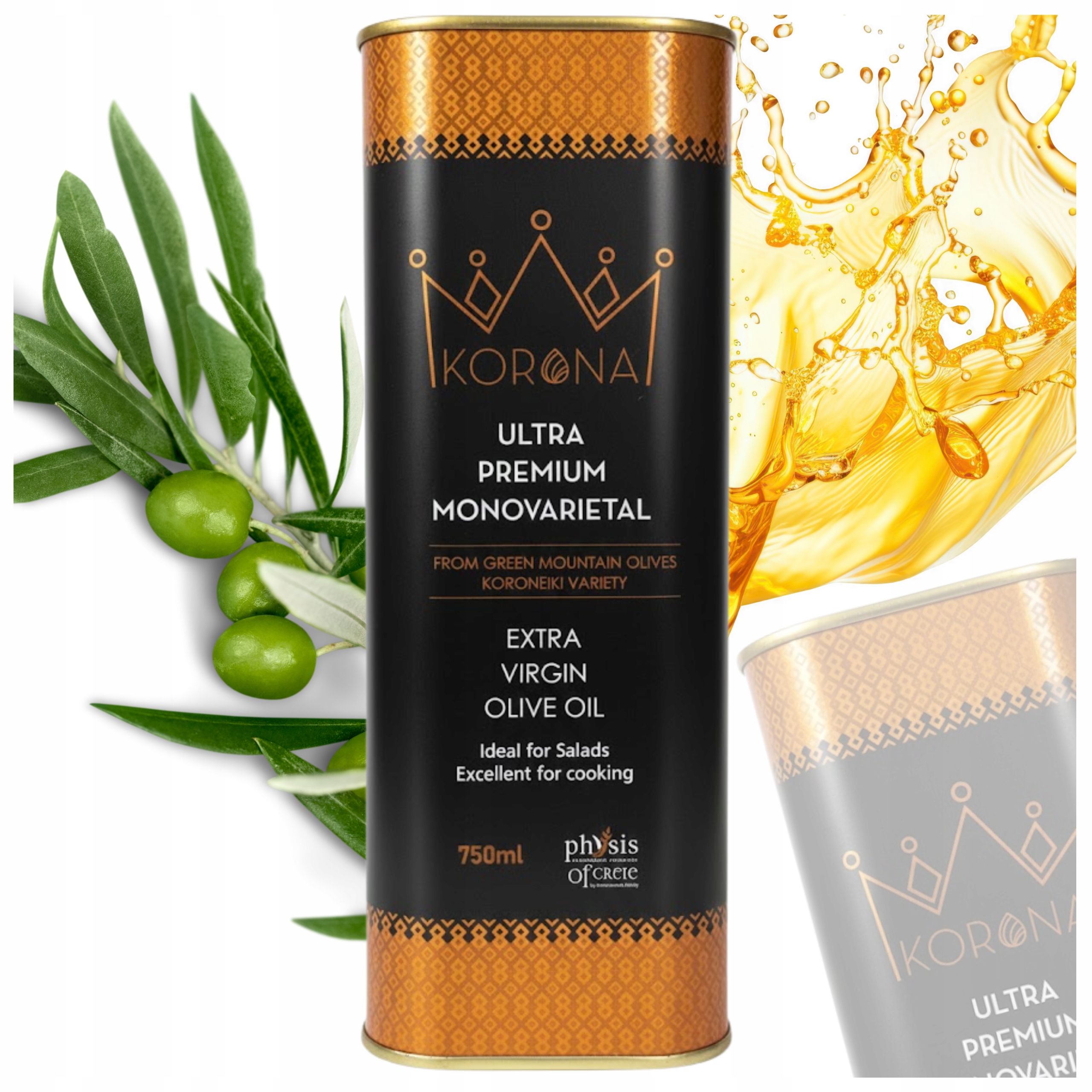 Levně Extra Panenský Řecký Olivový Olej 750 ML Koruna Ultra Premium Monovarietal