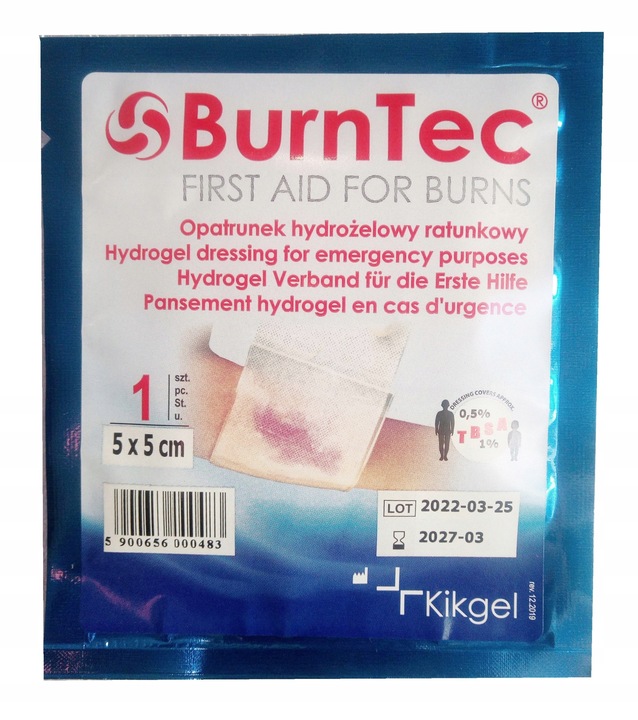 

Hydrożelowy Opatrunek Ratunkowy 5x5 cm BurnTec