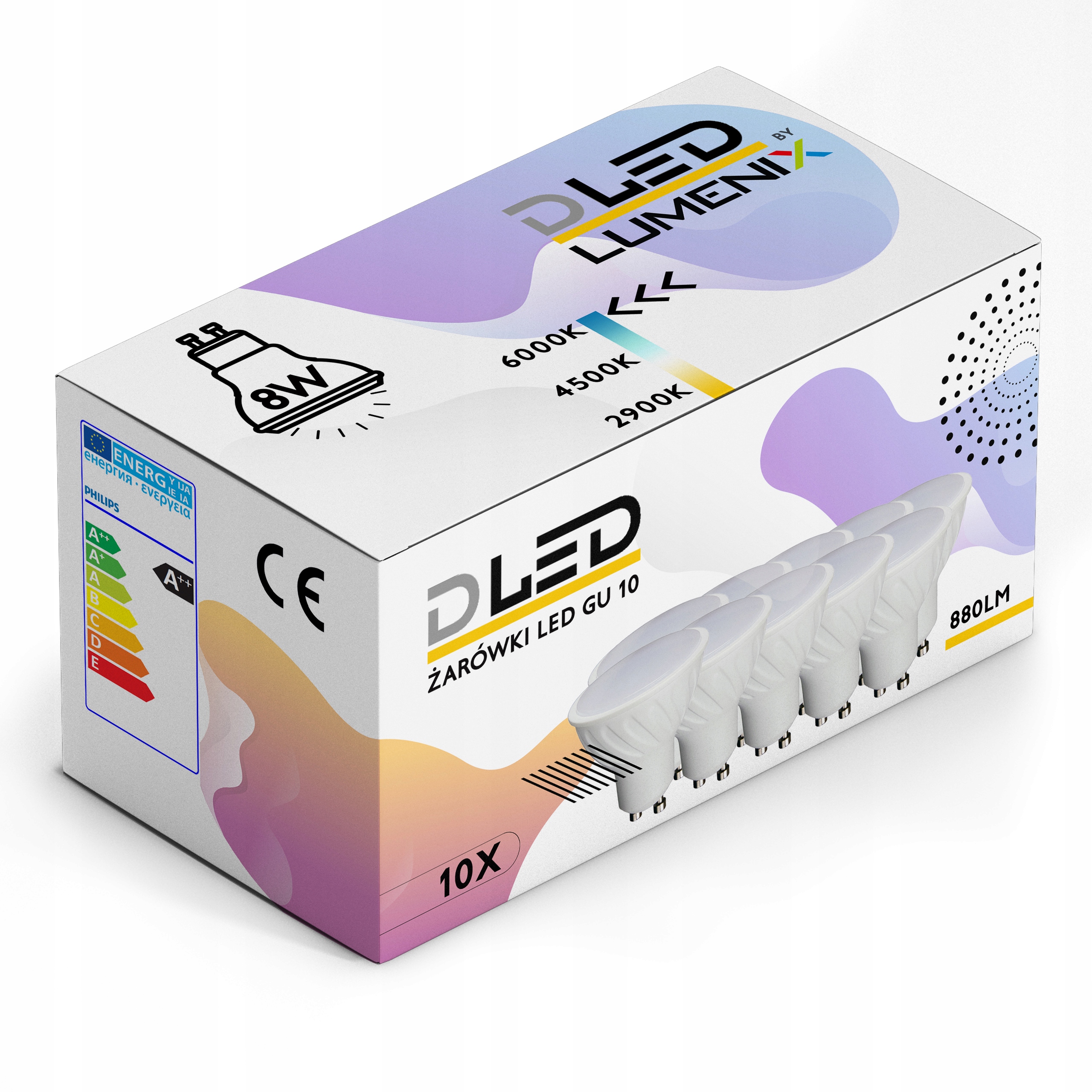 

10x Żarówka Led GU10 750lm 8W CCD Zimna