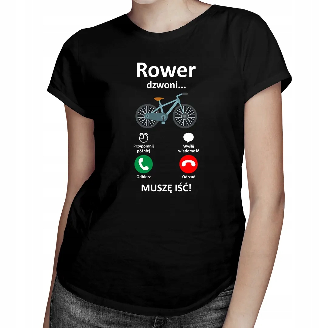

Rower dzwoni muszę iść koszulka dla rowerzystki