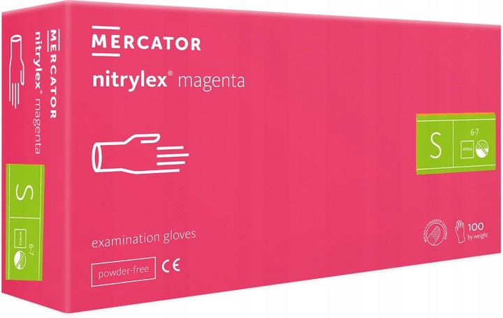 

Mercator magenta Rękawice nitryl Mocno Różowe S