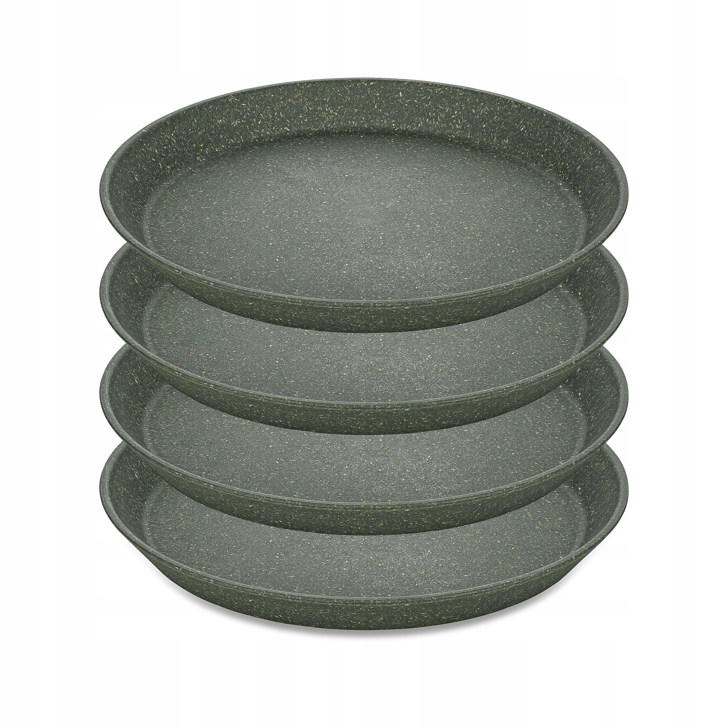 Obědové Talíře Connect Antracitové Mělké Ø 25 CM 4 Ks Na Hlavní Jídlo