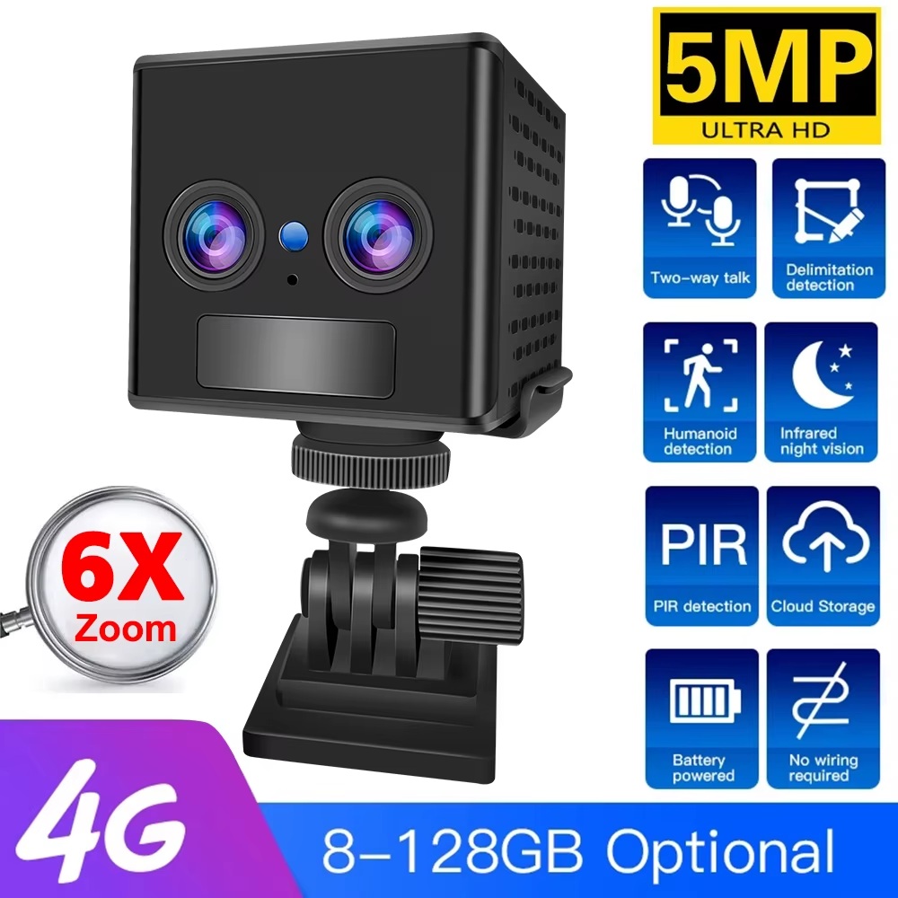 Mini kamera na baterie 4G Širokoúhlá 2 Objektivy Full Hd Audio Mikrofon