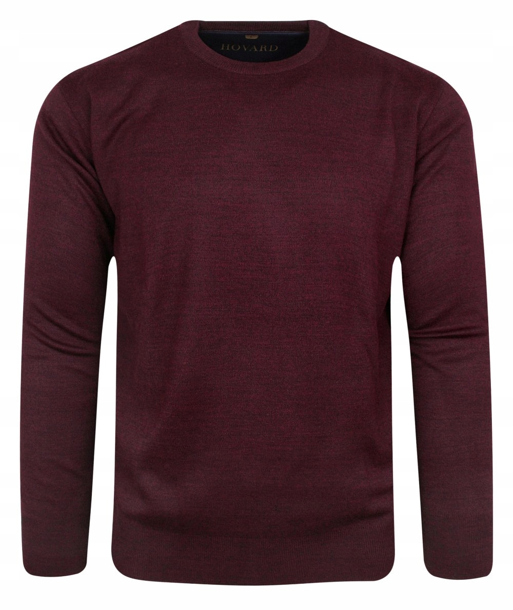 Vlněný svetr U-Neck Hovard Bordový 3XL