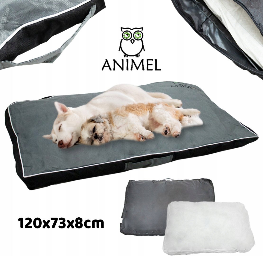 Levně Pelíšek pro psa polštář 120x76 cm XXL s protiskluzem Šedý