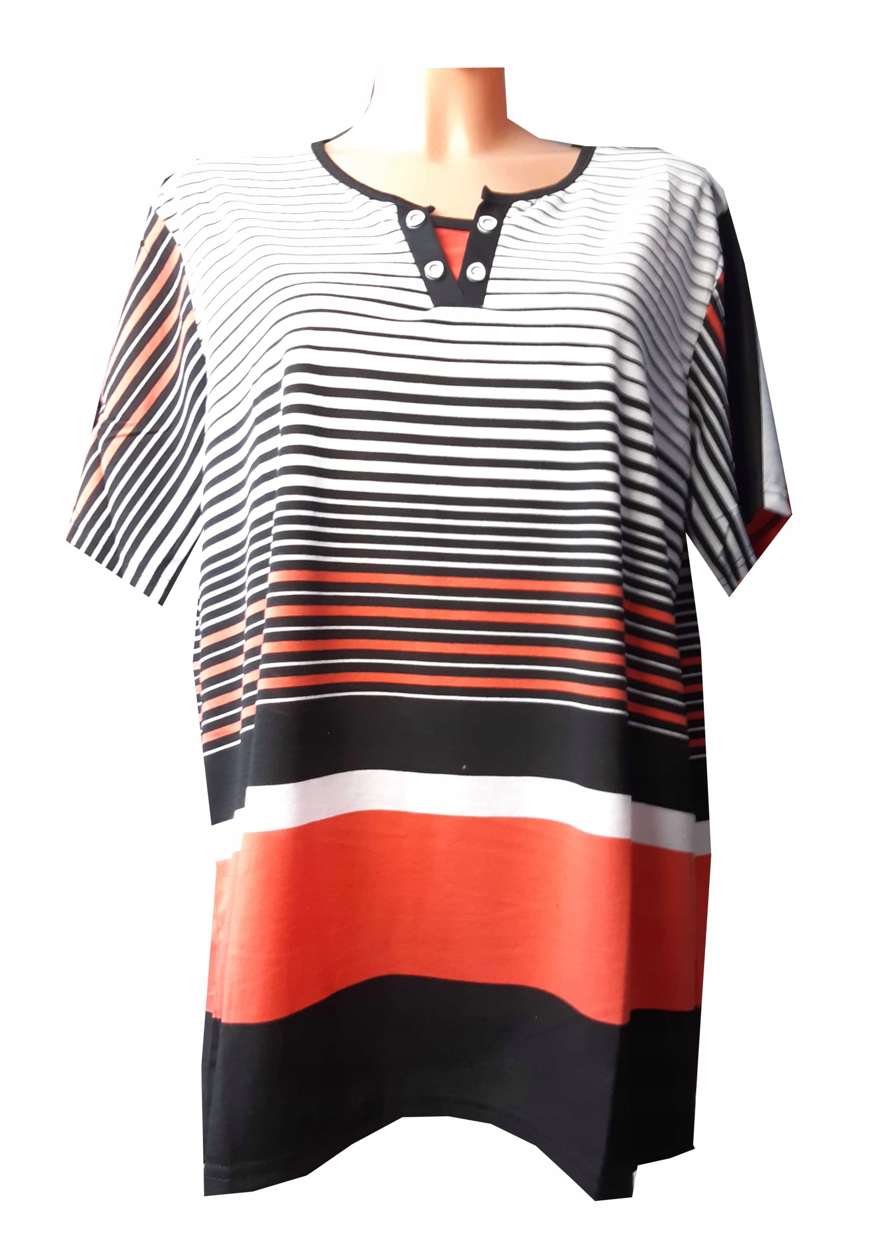 

Bluzka Koszulka kobieca guziki paski XXXXXL 5XL