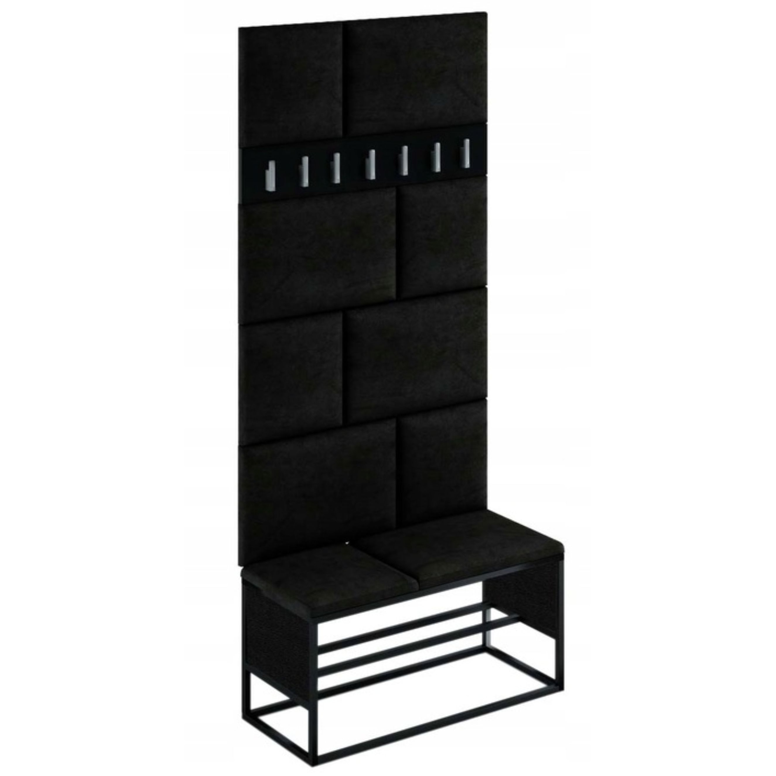 Garderoba Przedpokój Loft P8 Czarny Panel Szafka Wieszak Stelaż Metalowy