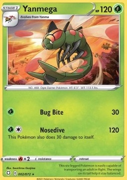 Pokemon Shining Fates Rare 002/072 Yanmega