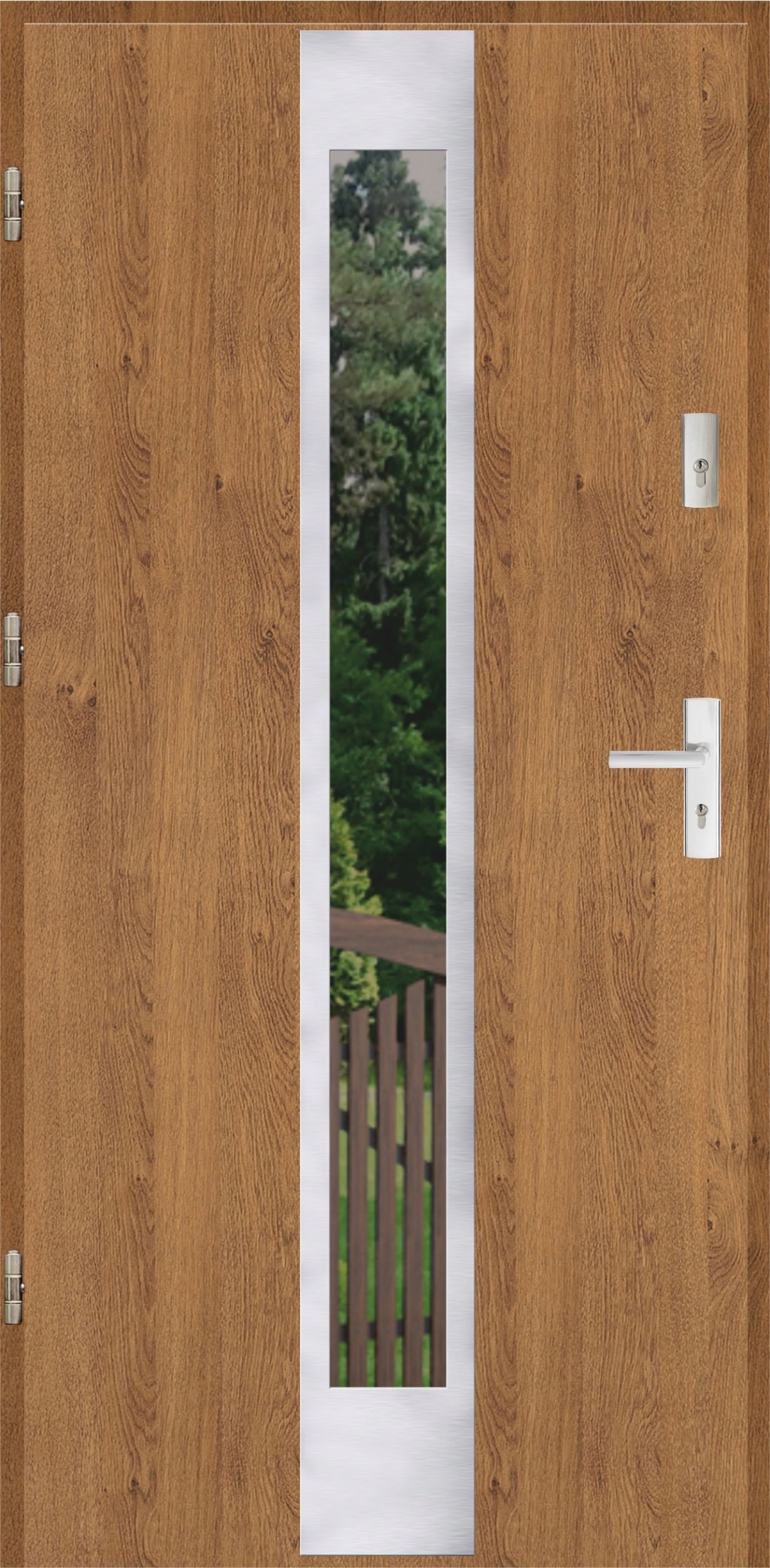 Drzwi wejściowe Ereda 55mm Płaskie 26 Inox Winchester Lewe 90 do wewnątrz