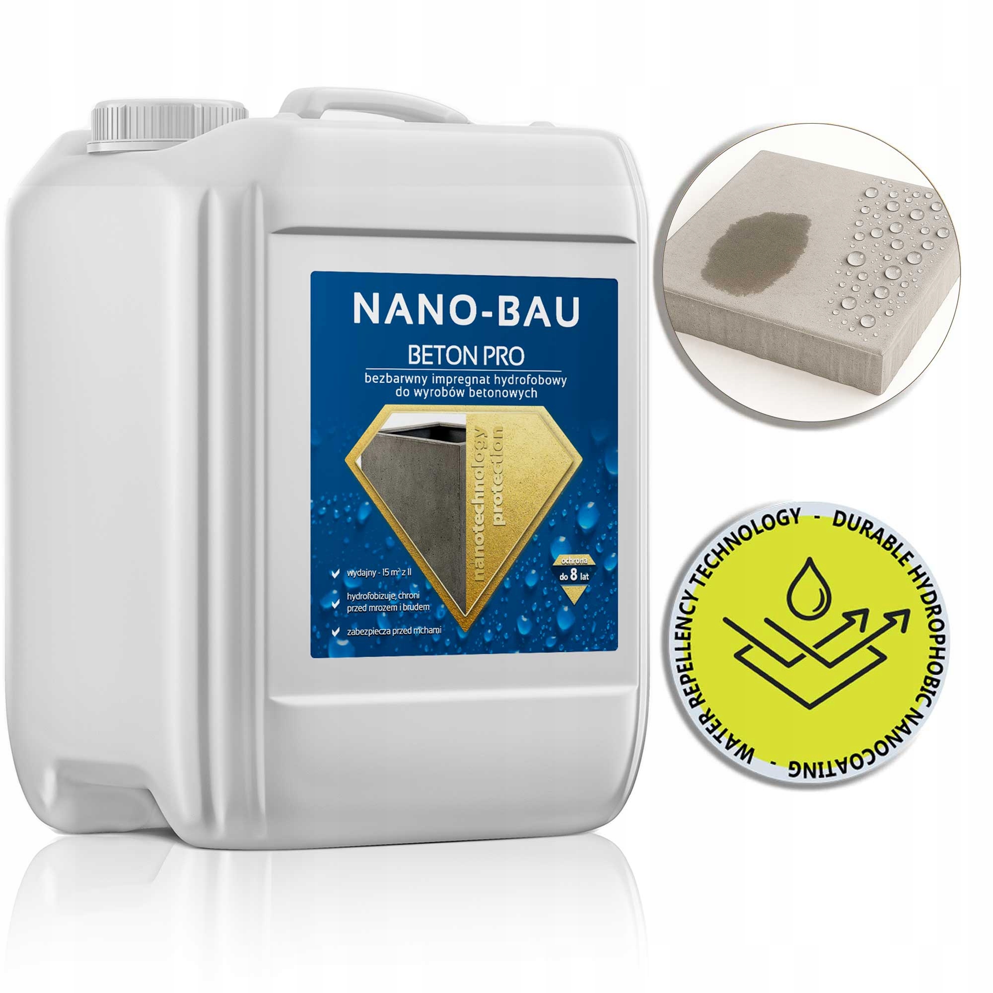 Preparat do impregnacji betonu Nano-bau Beton Pro 10L chroni beton do 8 Lat