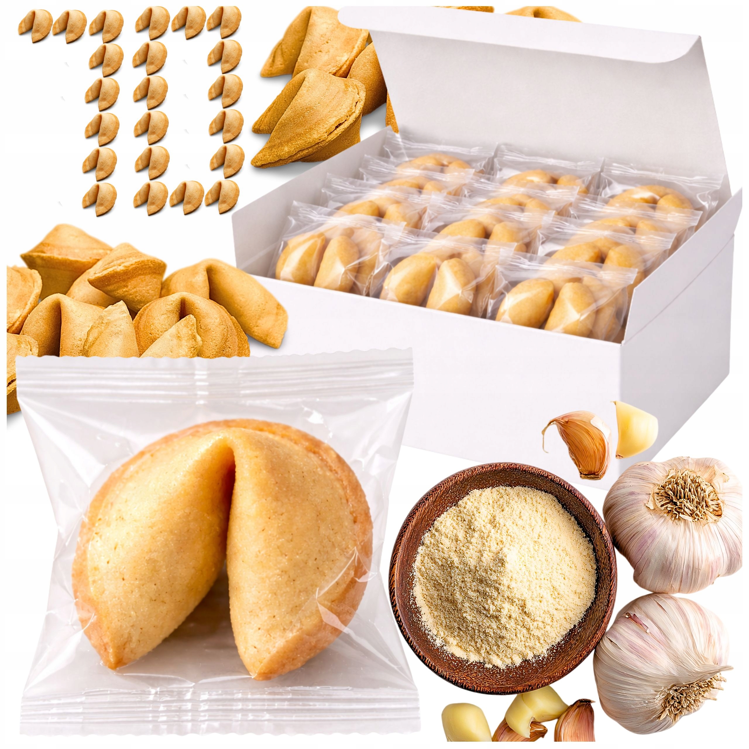 Ciasteczka z Wróżbą Czosnkowe Podziękowanie Gości Gift Upominek x70