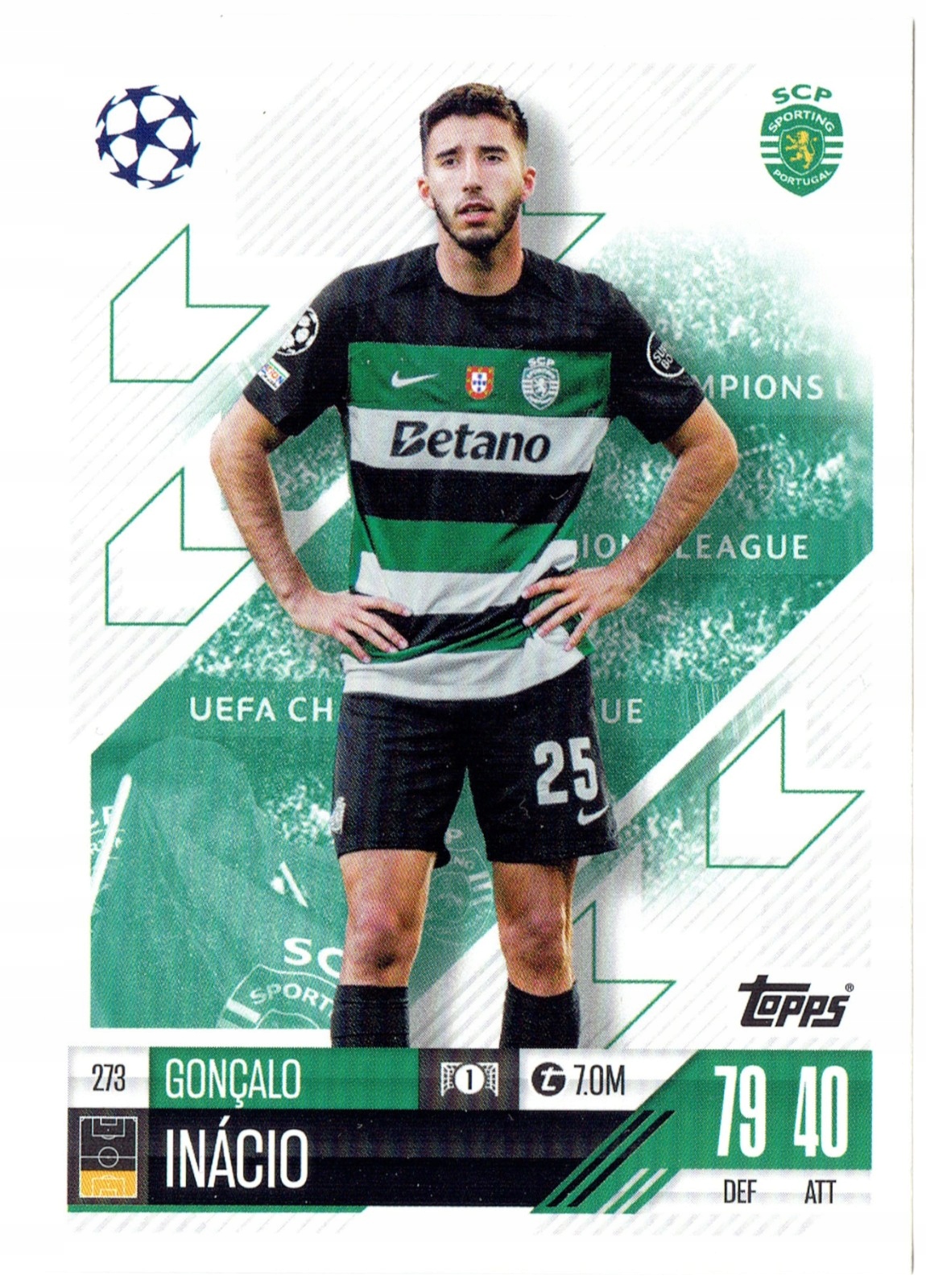 Topps Match Attax 2024-2025 Base Card 273 Goncalo Inacio Sporting