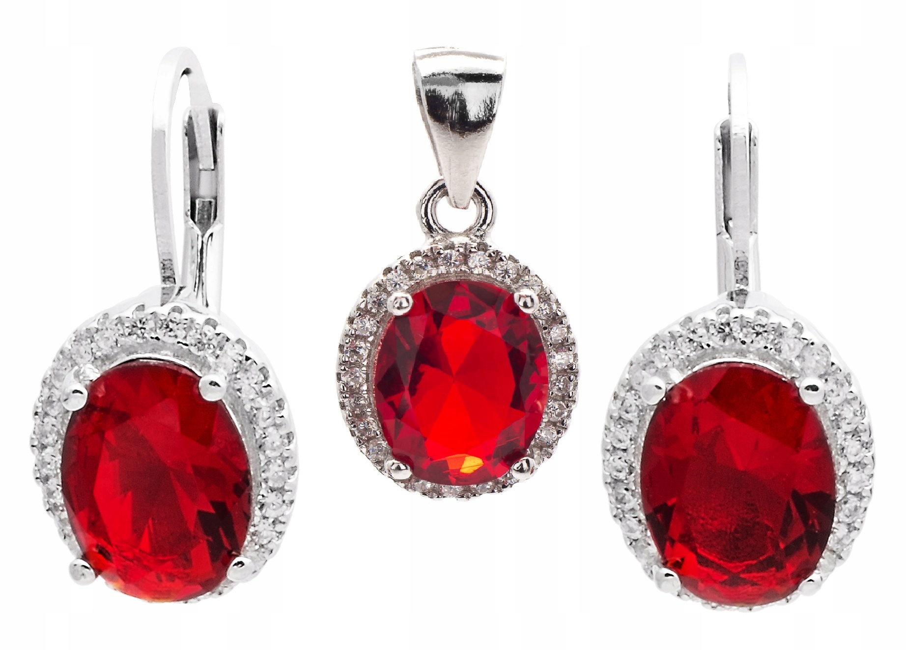 Krásná Stříbrná Sada Rhodiovaná Markýza Náušnice Přívěsek!