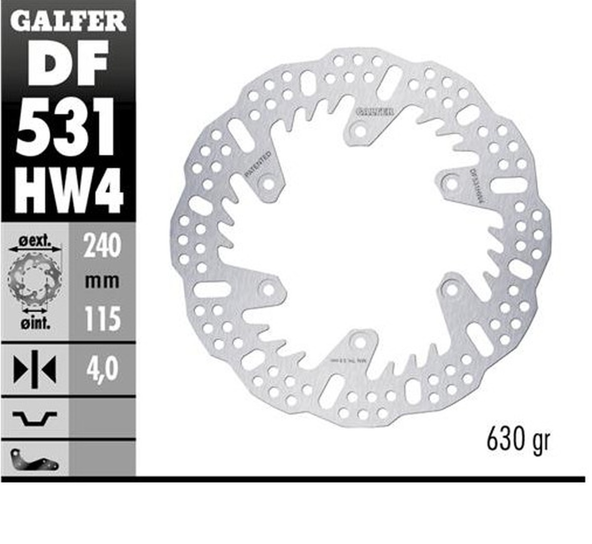 Galfer Brzdový Kotúč Zadný Yamaha Yz 125 '22-'24 Yz 250 '22-'24 Yz 250F '2