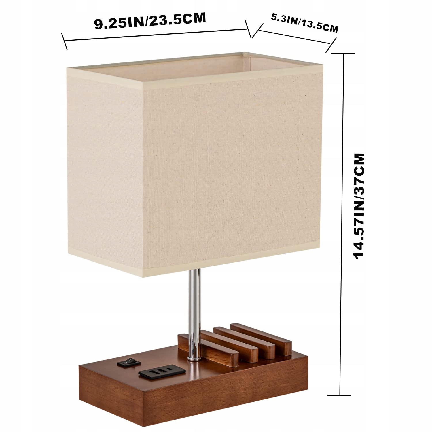 DREAMHOLDER Lampa Stołowa USB 3 Porty Telefon Stojak Nowoczesna Lampa — miniatura 10
