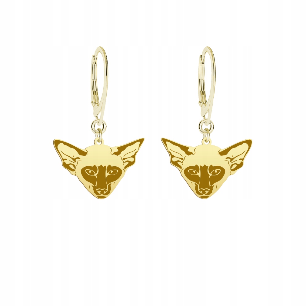 Náušnice Zlaté se siamskou kočkou 925 Šperky Dárek Žena Gravírování