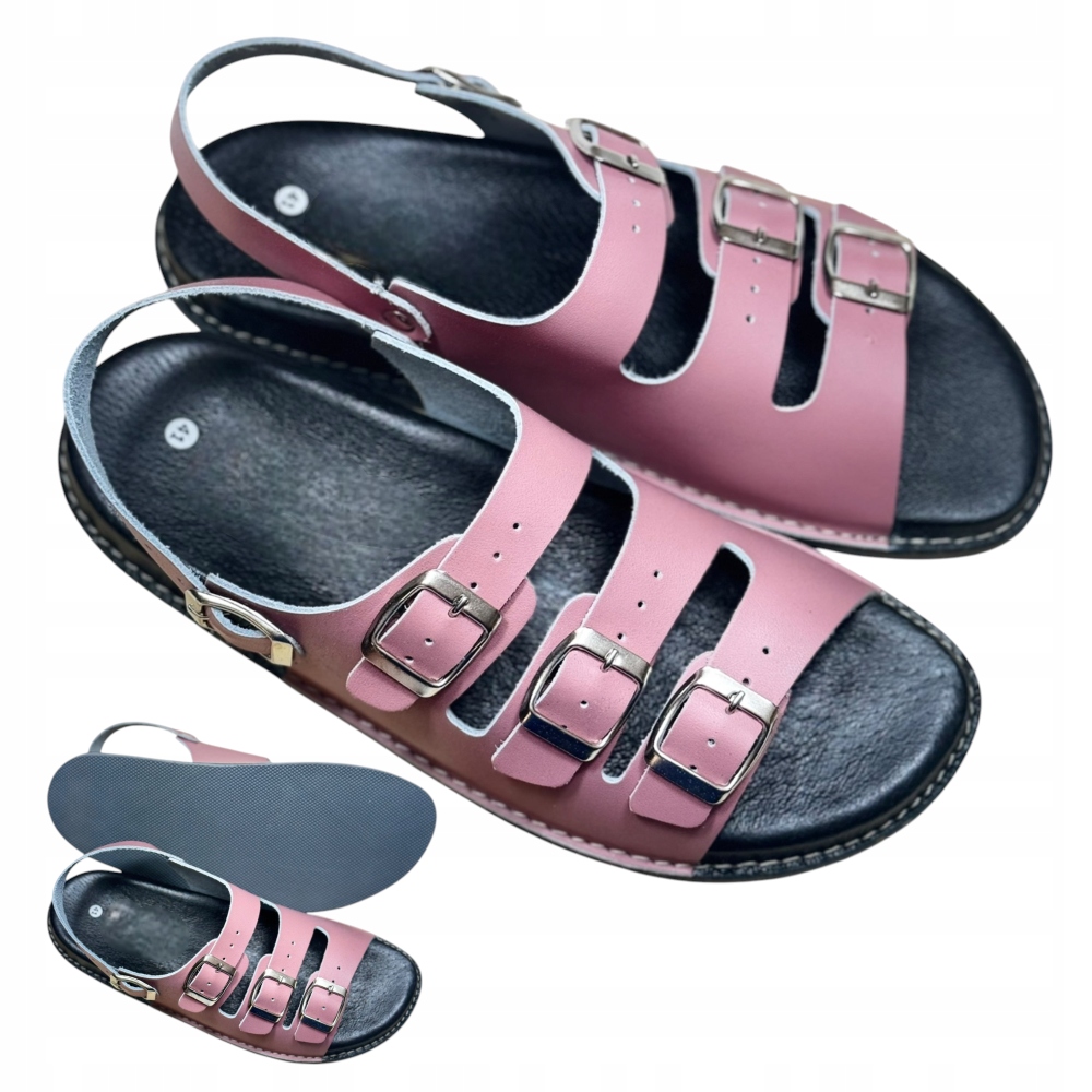 Sandály Nazouváky Traczyk Profilované Růžová Přírodní Kůže Fusbet vel. 38