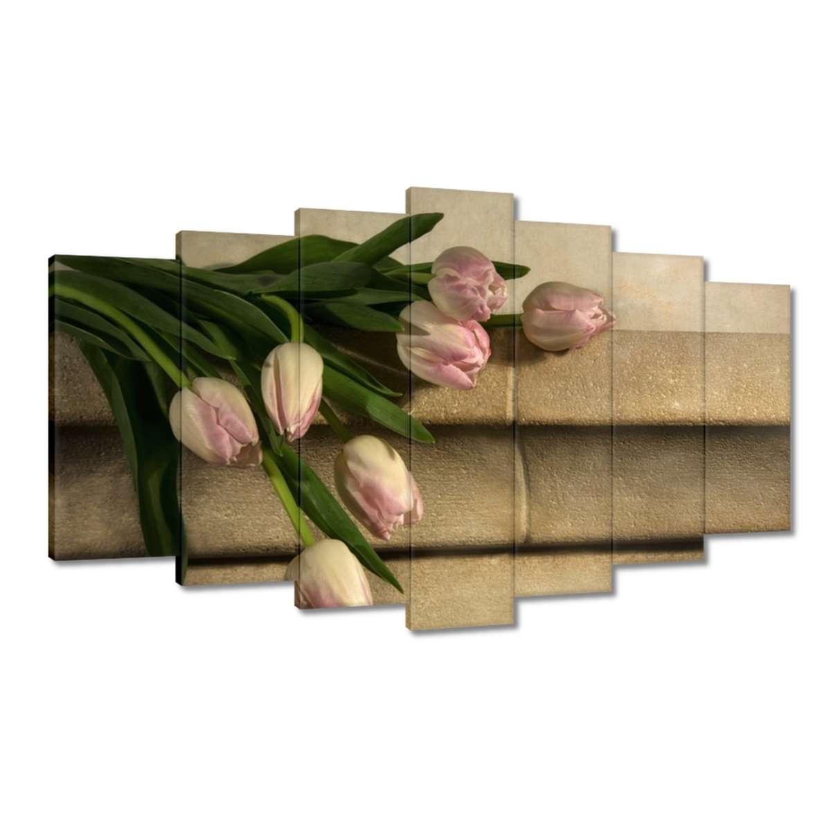 Obrazy 140x80 Kytice růžových tulipánů