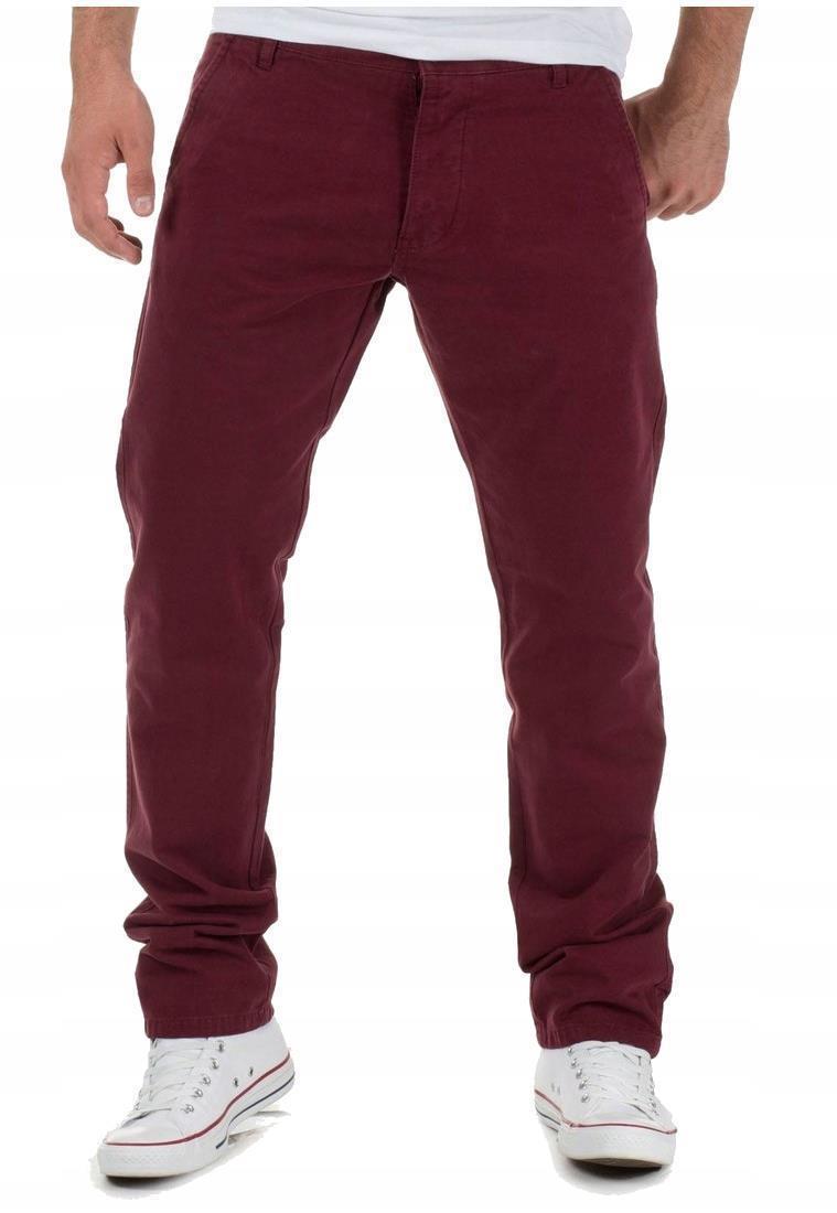 Jack Jones Męskie Śliwkowe Bordowe Spodnie Chino Casualowe 34/32 pas 90cm