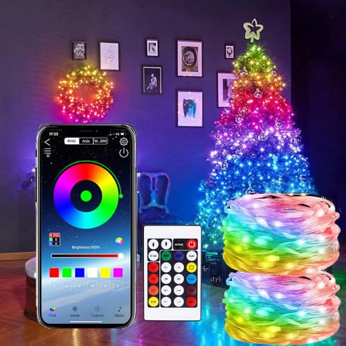 AURIOSTAR Lampa Świąteczna 60M 600LED Z Pilotem Timerem 8 Trybów IP44 — miniatura 9