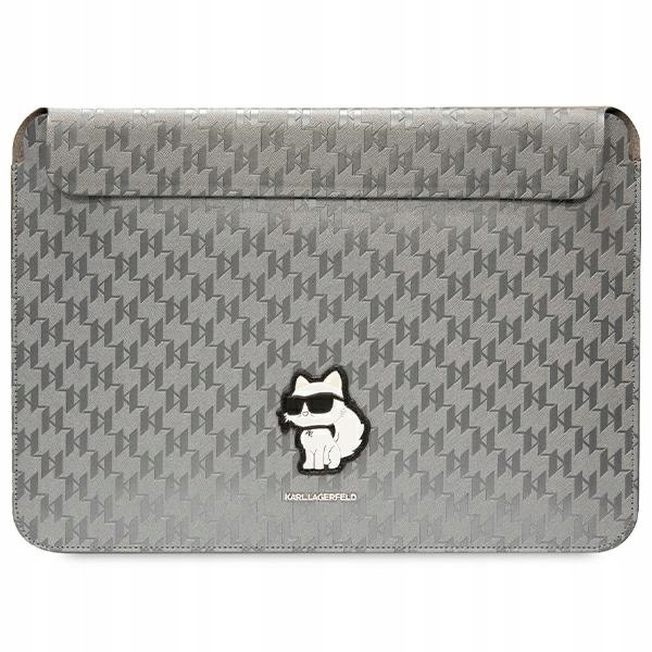 Pouzdro pro MacBook 14" Karl Lagerfeld Stříbrné Saffiano