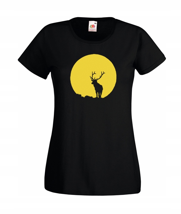 

M Koszulka Damska Jeleń Myśliwy Łowca Rogi Wzory