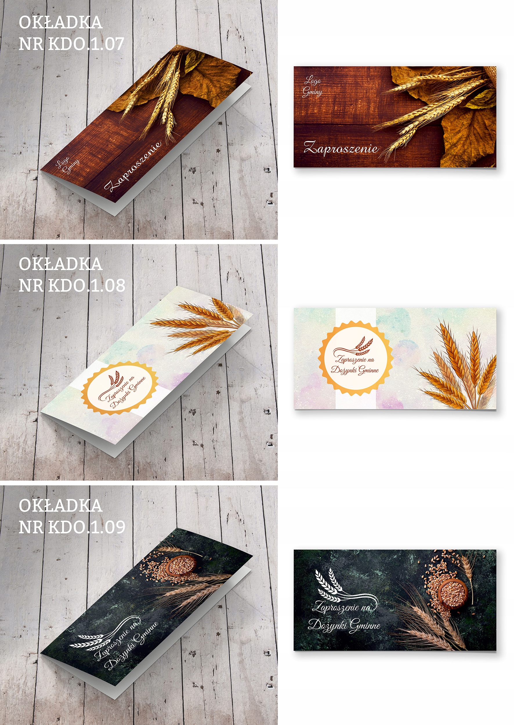 ZAPROSZENIA NA DOŻYNKI FIRMOWE DLA GMIN URZĘDU 10 sztuk Rodzaj zaproszenia
