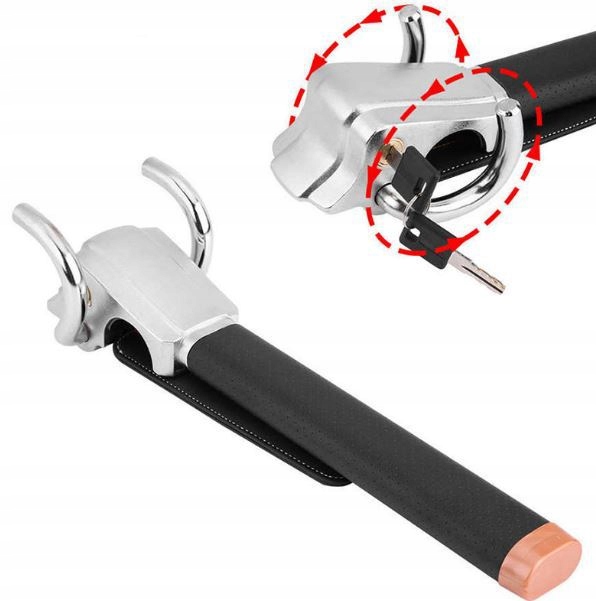 BLOKADA KIEROWNICY ANTYKRADZIEŻOWA SAMOCHÓD NA KIEROWNICE DO AUTA STALOWA Numer katalogowy producenta Blokada kierownicy