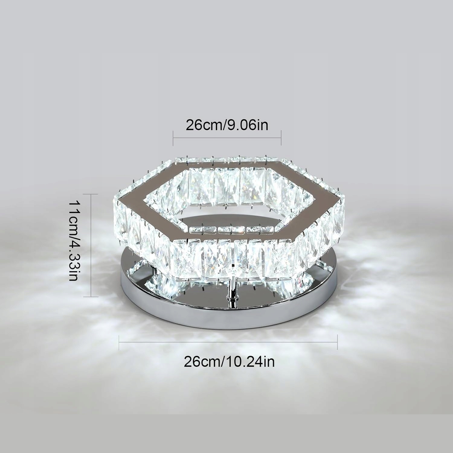 LAMPA SUFITOWA LED KRYSZTAŁOWY ŻYRANDOL CHROM NOWOCZESNY DO SYPIALNI Stan opakowania oryginalne