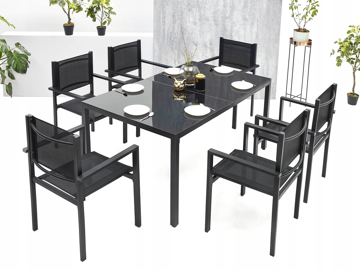 MEBLE OGRODOWE ZESTAW STÓŁ 6+1 NA TARAS BALKON Producent MAT-COMPANY