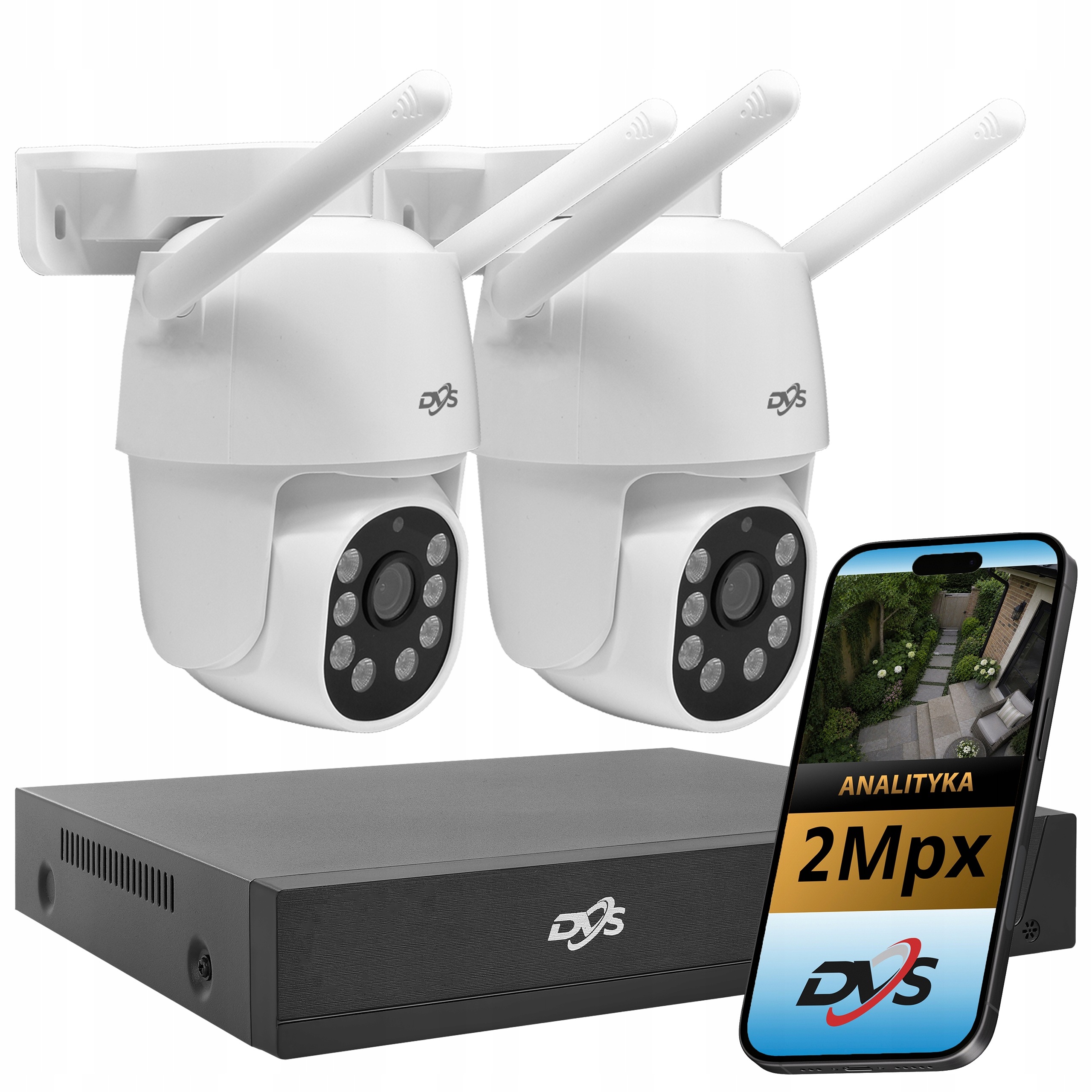 Sada Pro Monitorování Wifi 2 Otočné Kamery Fullhd Externí Sledování