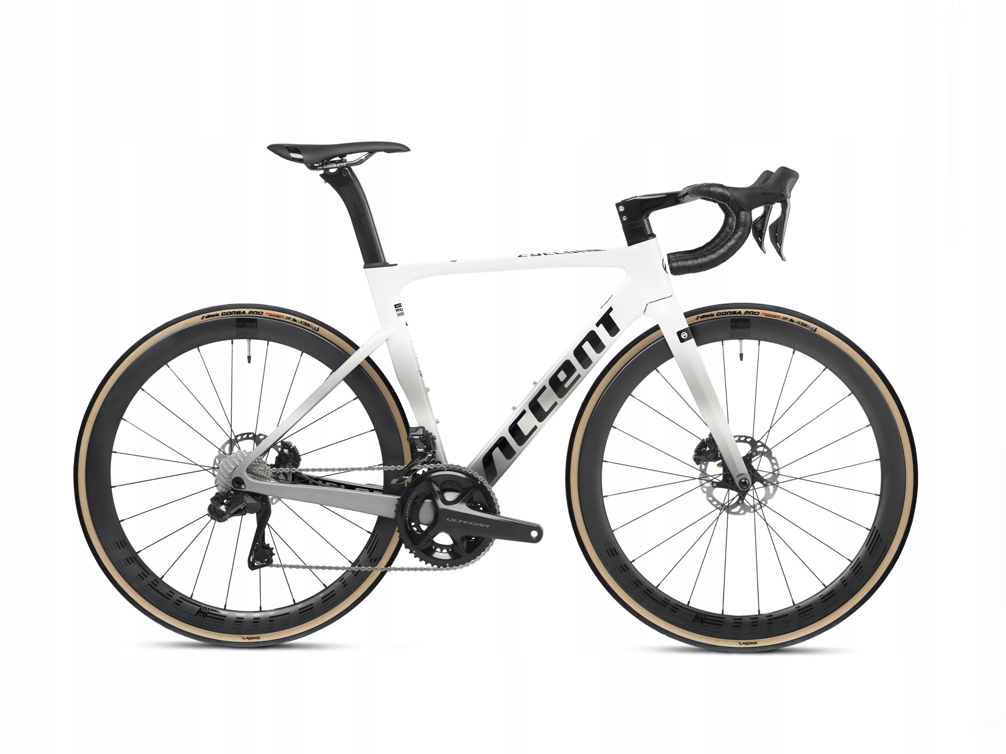 Rower szosowy Accent Cyclone Disc Carbon Ultegra Di2 biały M eBon 250 zł