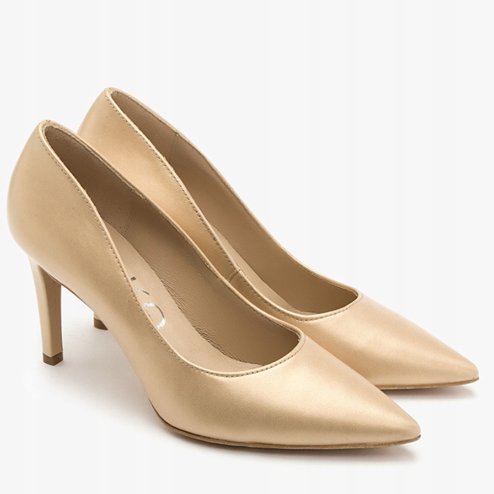 Ryłko 8Z200 T1 2ST zlaté lodičky r.40 špendlík přírodní kůže Kochland