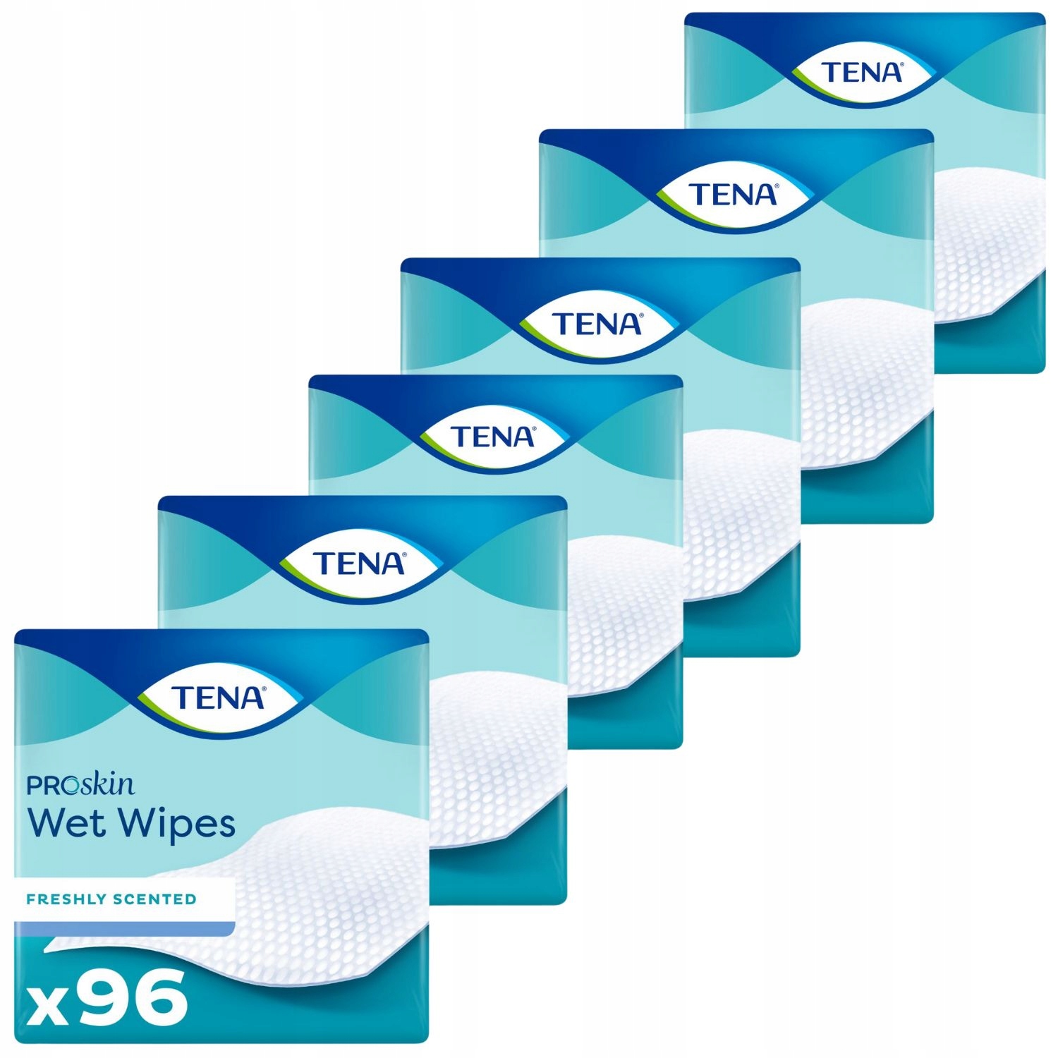 6x96szt Tena Wet Wipes Duopack mokre chusteczki oczyszczające do ciała