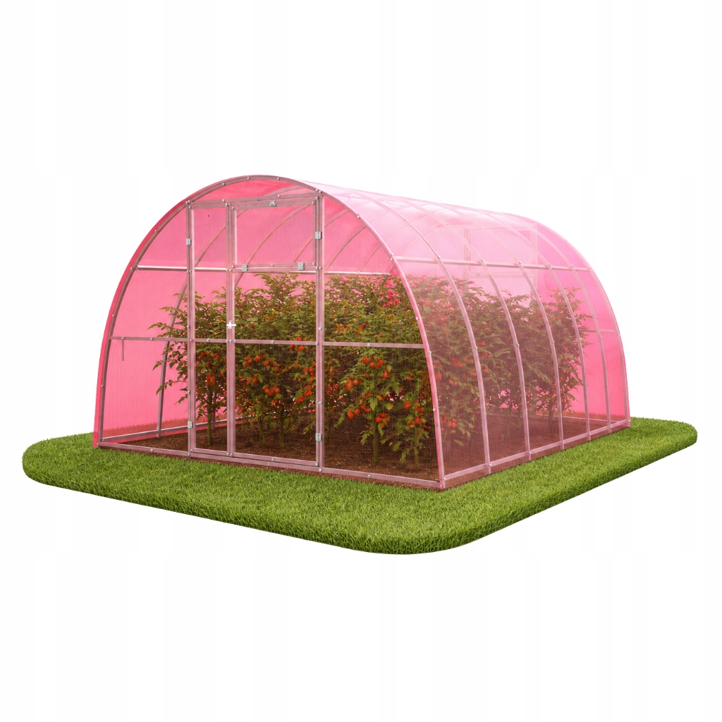 Szklarnia ogrodowa różowa 3,5x6m poliwęglan profile 40x20 4mm
