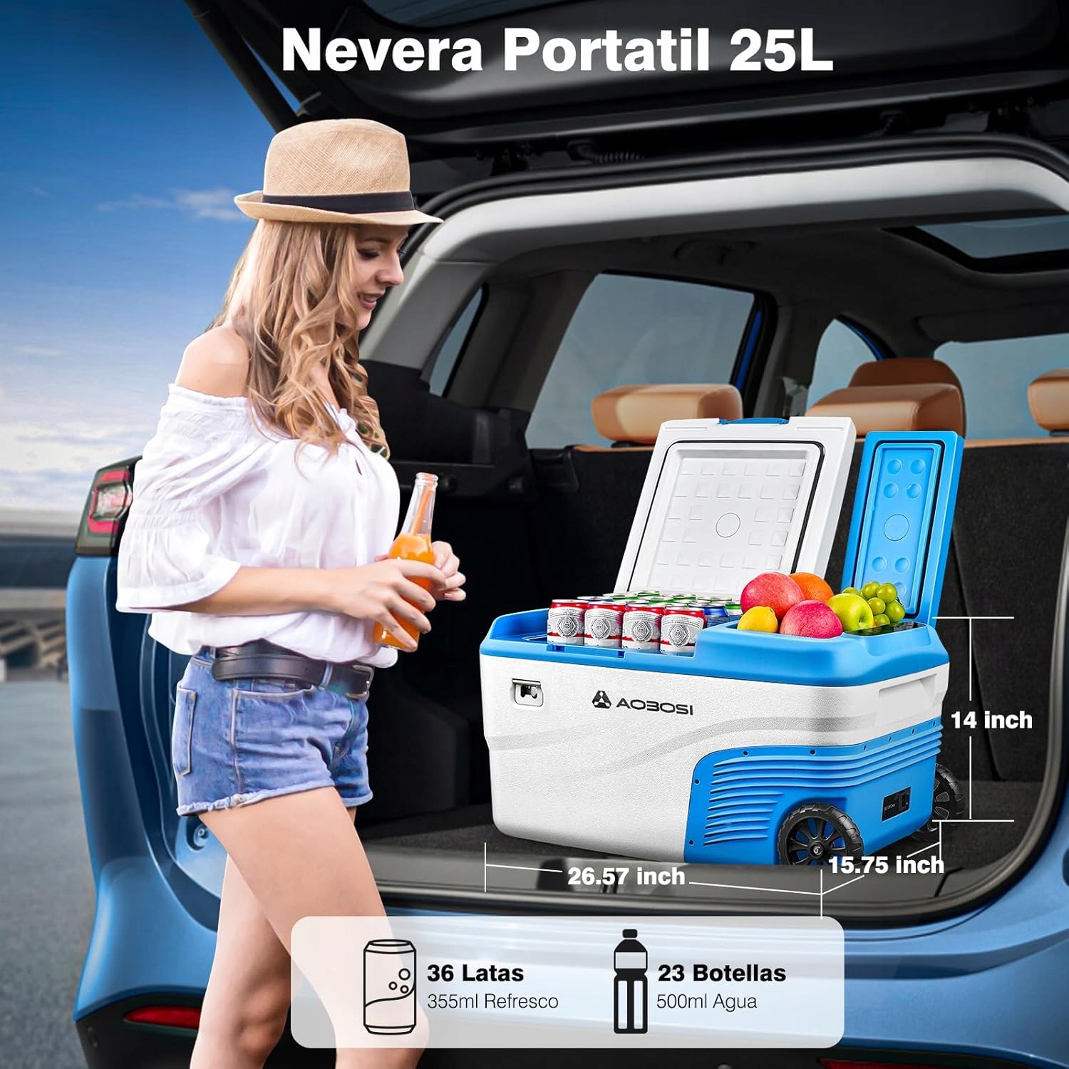 Kompresorowa lodówka samochodowa 25L 12/24V do -20 °C ochrona akumulatora Marka inna marka