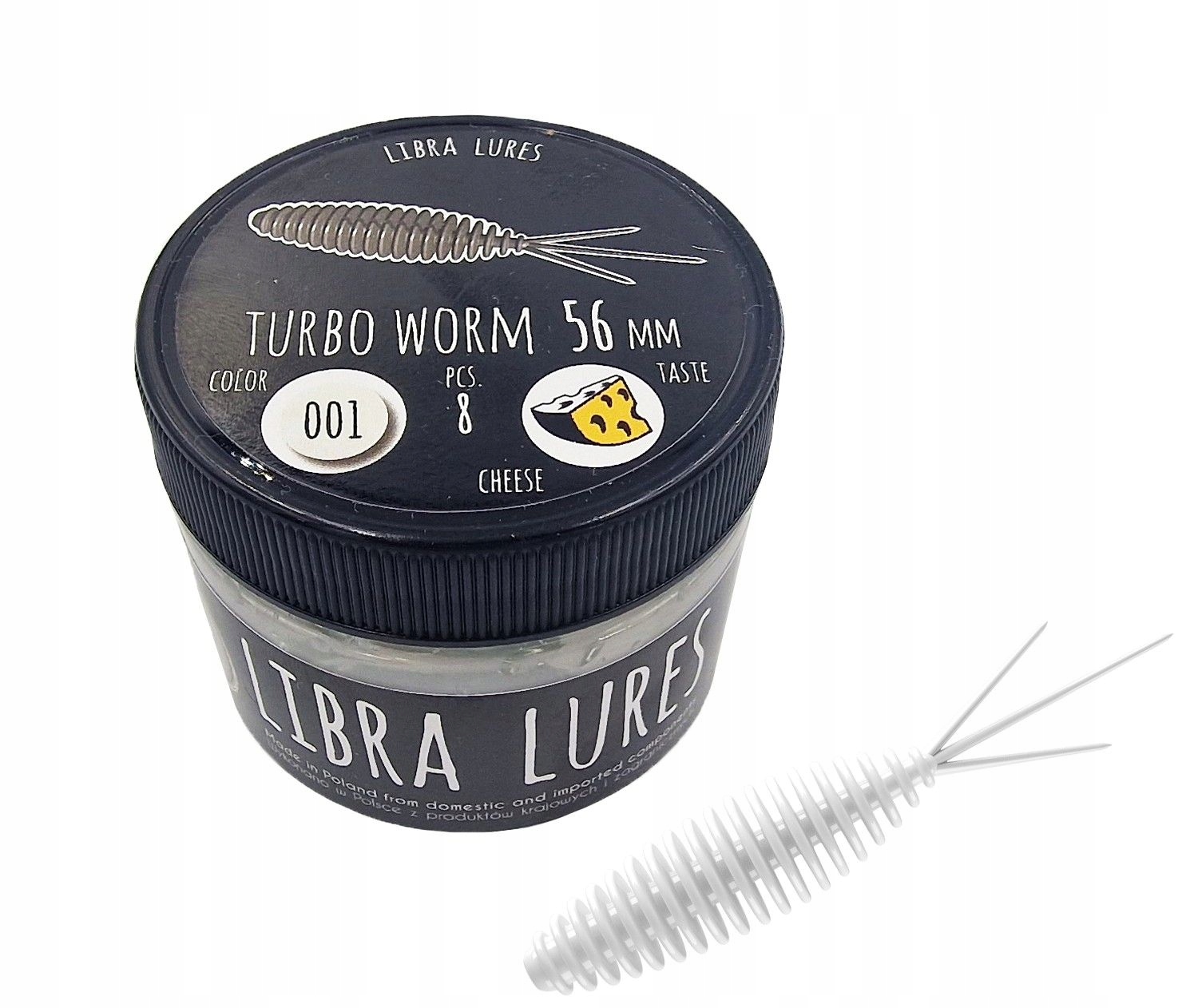 Libra Lures Turbo Worm 001 White Kryl 5,6cm Smak: Kryl, Długość (cm): 5.6