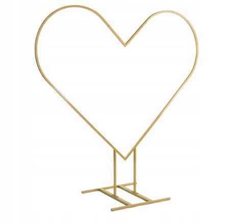 Stojan na pozadí Srdce, zlatý, 2 m