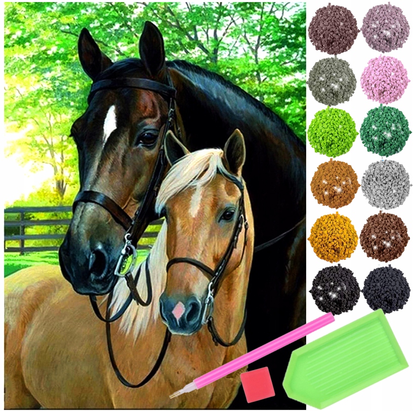 Haft Diamentowy Konie Diamond Painting Mozaika Diamentowa Zestaw 5D