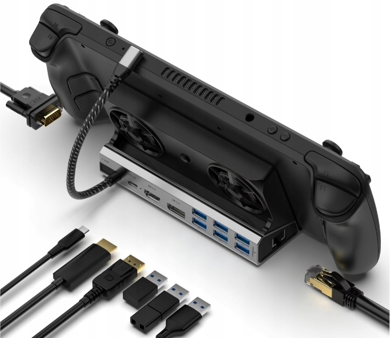 11w1 Hub Stacja Podstawka Usb-c Lenovo Legion Go Hdmi 4K Usb Pd RJ45 Dp Vga