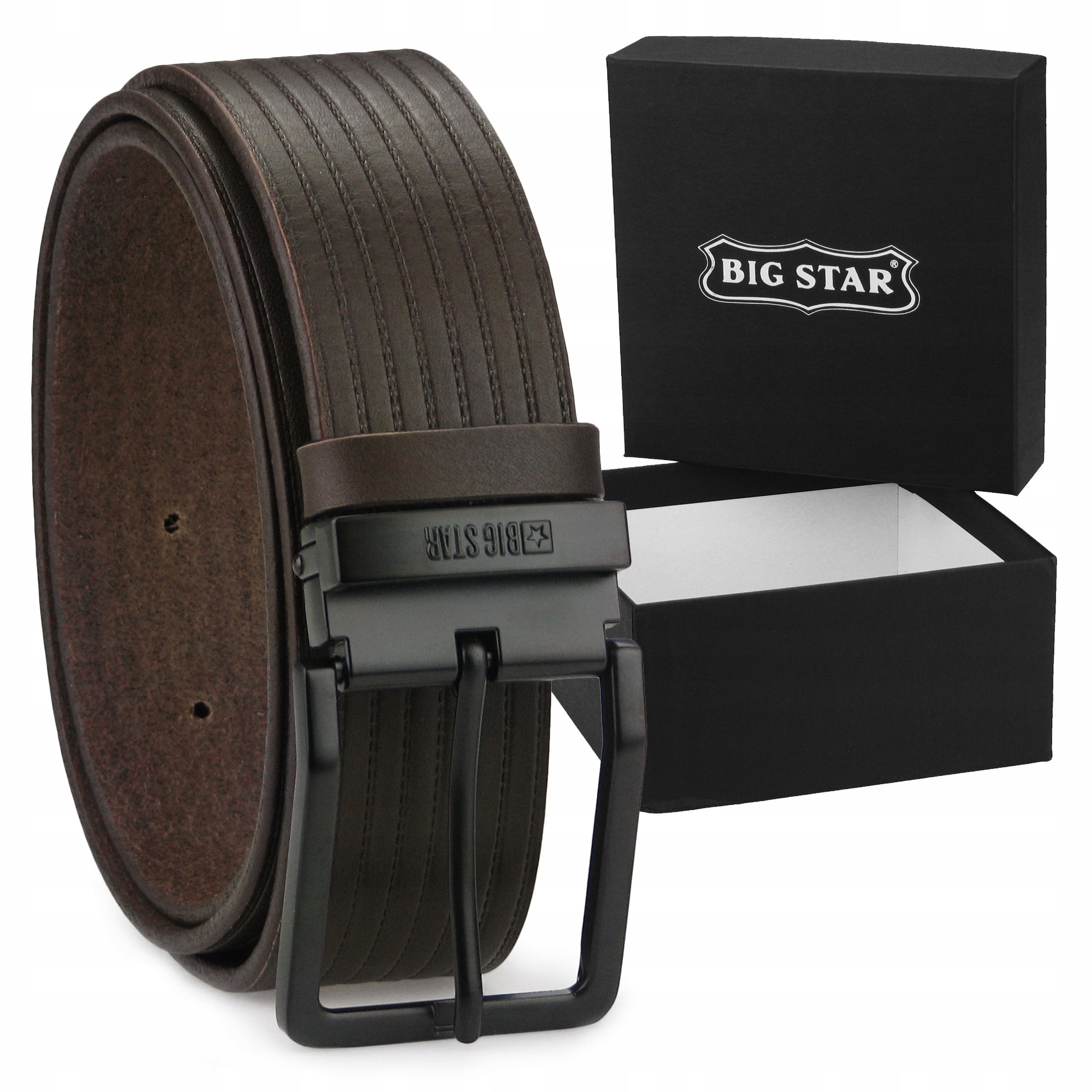 

Pasek skórzany Męski Big Star regulacja +etui 90cm