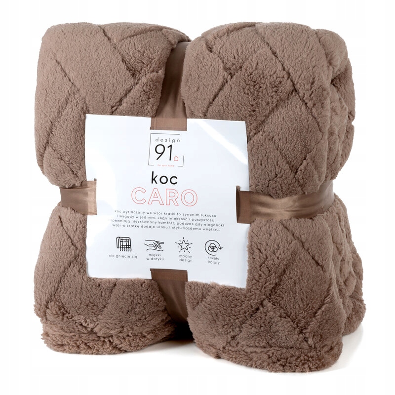 Deka přehoz 200x220 Caro béžová tmavá z mikrovlákna D91