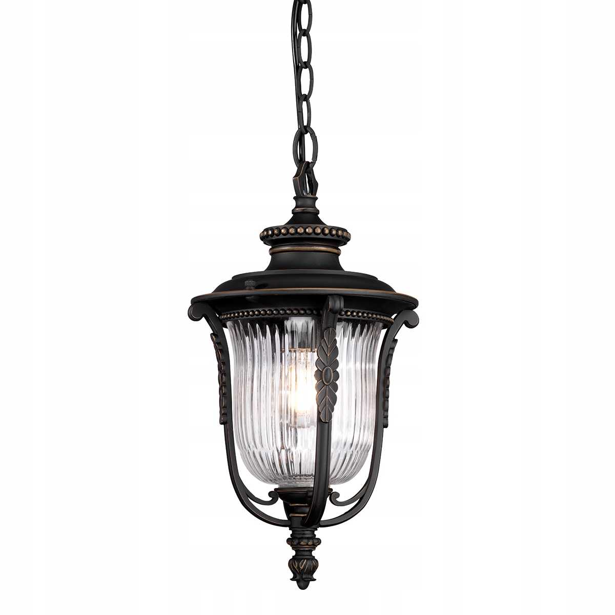 Závesná vonkajšia terasová lampa retro tmavohnedá klasická Kichler