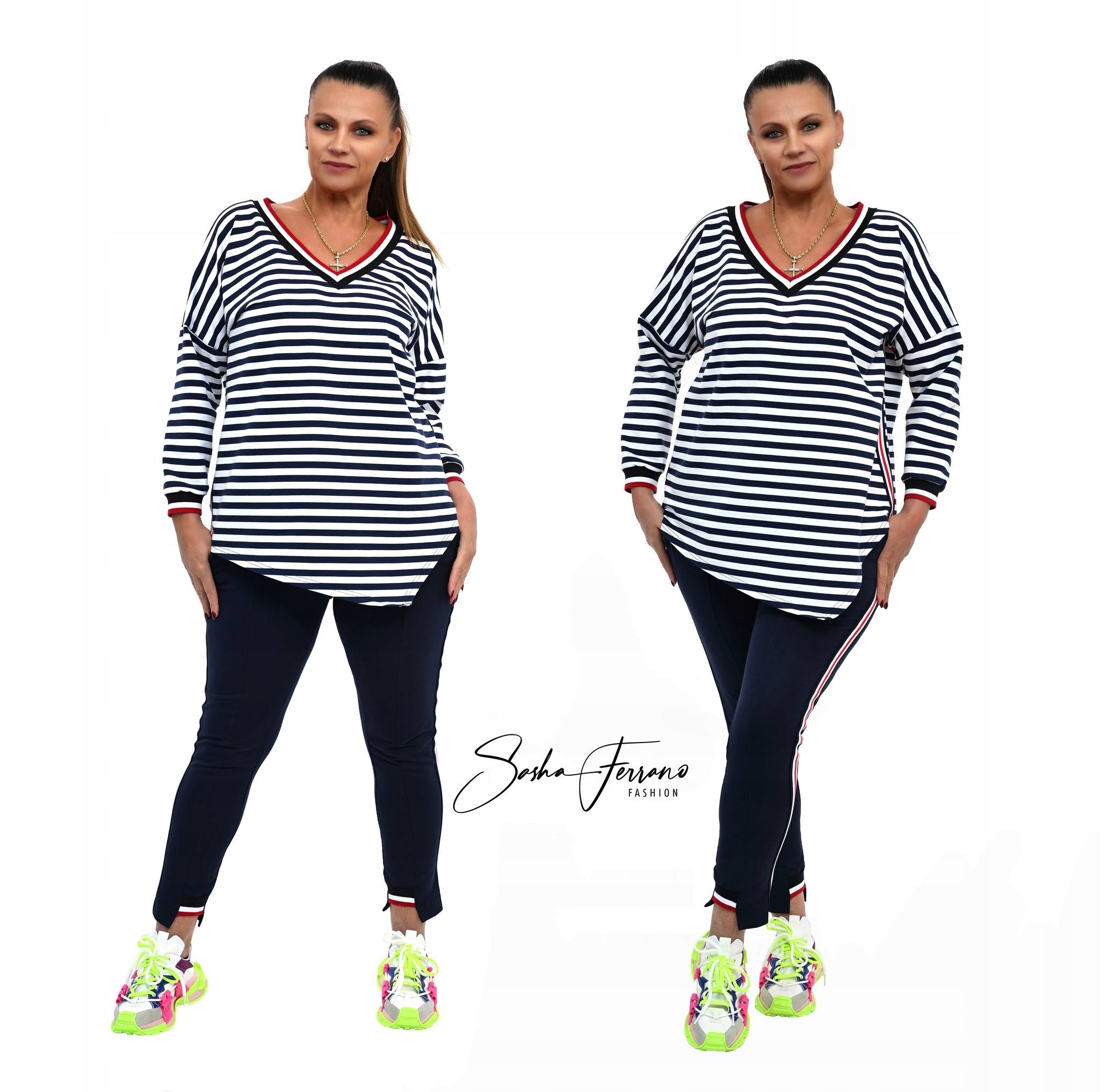 Sasha Ferrano dres komplet Hera Plus size Uni do 46/48/50 bawełna premium