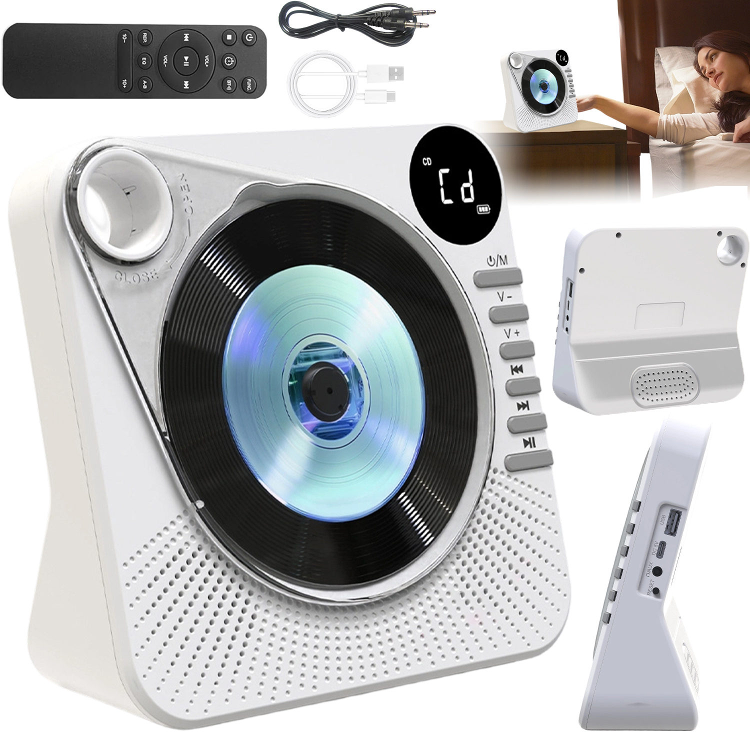 Přenosný Přehrávač CD S Hudbou Přes Bluetooth, Vysoká Kvalita Zvuku