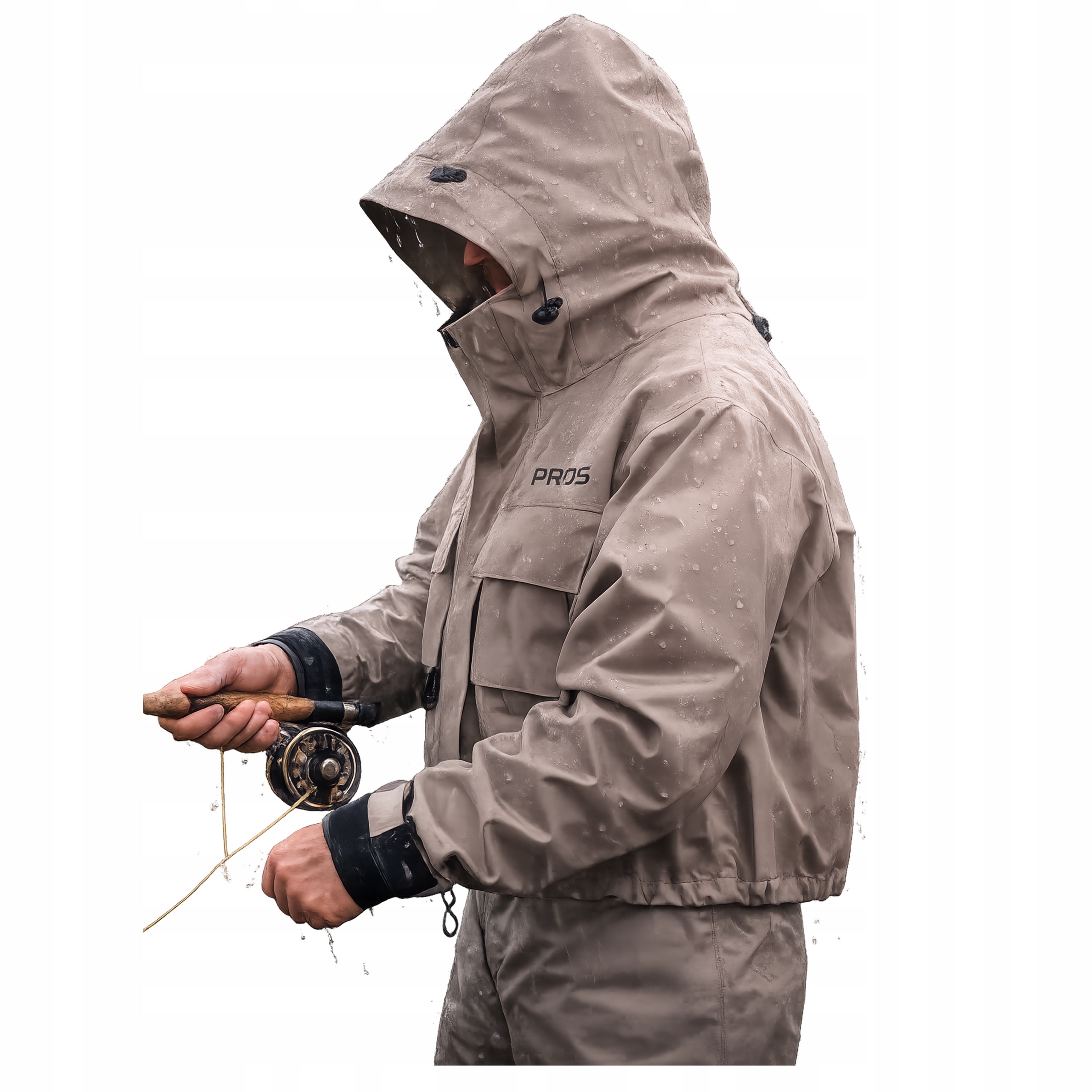 Kurtka Do Brodzenia Pros Model 444 Air Beżowa Do Łowienia Na Ryby Do Wody